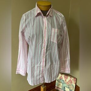 J Crew Factory NWT Pink Striped White XL Button Up